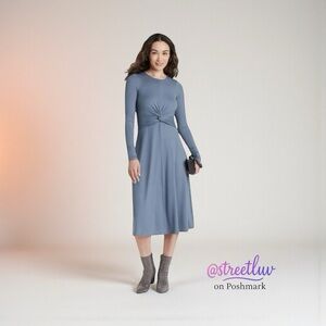 A New Day Blue Twist-Front Midi Dress NWT Size M